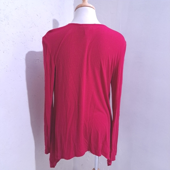 BCBGMAXAZRIA | Hot pink tunic style lightweight sweater - Picture 3 of 8